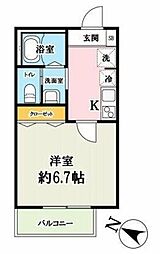 キャメル所沢4 1階1Kの間取り