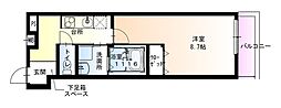 フジパレス湊駅南サウス 1Kの間取図画像