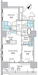 HARUMIFLAGPORTVILLAGEC棟 2LDKの間取図画像