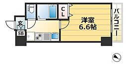 エステムコート三宮EASTIIリベルテ 2階1Kの間取り