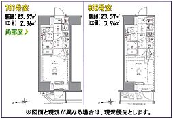 AZEST亀有SouthTower 8階1Kの間取り