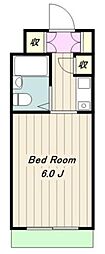 ライオンズマンション相模原第8 6階1Kの間取り