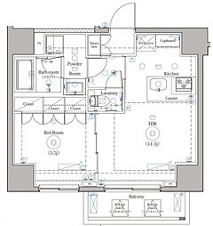 DIPS上野ノース 2階1LDKの間取り