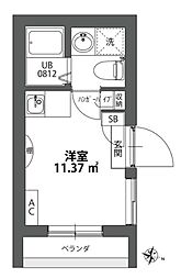 京急本線 京急蒲田駅 徒歩7分の賃貸マンション 5階ワンルームの間取り