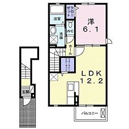 アルバーダ 2階1LDKの間取り