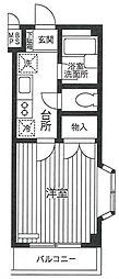 ハイム京浜 1Kの間取図画像