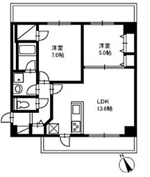Ｐａｒｋ ＡＹＡＳＥII 5階2LDKの間取り