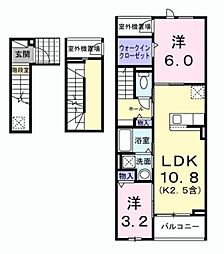 ブリアンテ 3階2LDKの間取り