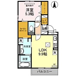 セレンディピティ 1LDKの間取図画像