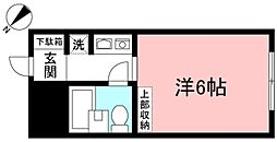 コスモ羽根木 103 1階1Kの間取り