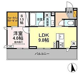 流山市木1丁目アパート 1LDKの間取図画像