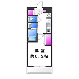 Luxe布施南II 7階1Kの間取り