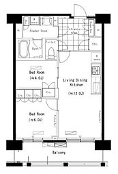 JR総武線 西船橋駅 徒歩6分の賃貸マンション 8階2LDKの間取り