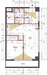 エルライズ南千住壱番館 1LDKの間取図画像