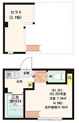 コーポRIN ワンルームの間取図画像