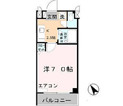 ロイヤルカーサ阿倍野 1Kの間取図画像