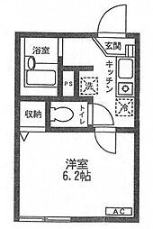 ソレイユ 1Kの間取図画像