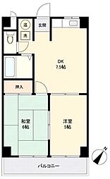 宮前ビル蒔田パークハイツ 2DKの間取図画像