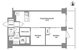 KDXレジデンス上板橋 5階2LDKの間取り