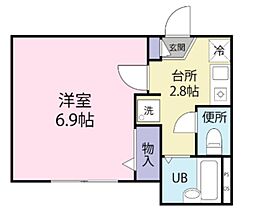 シティーパル 1DKの間取図画像