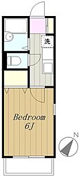セジュール町田 1階1Kの間取り
