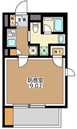 東京メトロ千代田線 根津駅 徒歩6分の賃貸マンション 3階1Kの間取り