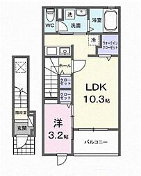 エイス クラウディア 1LDKの間取図画像