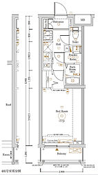 Log登戸Station side 1Kの間取図画像
