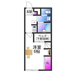 レオパレスコンフォート 1Kの間取図画像