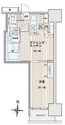 エスティメゾン錦糸町2 6階1DKの間取り