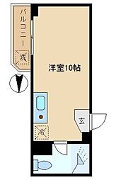 三田新中野コーポ ワンルームの間取図画像