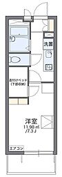 レオパレス中落合ヒルズ 2階1Kの間取り