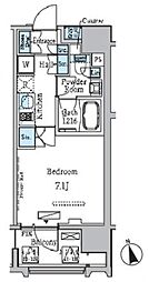 プライマル中央MINATO 12階1Kの間取り