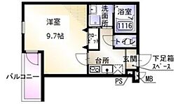 阪急宝塚本線 服部天神駅 徒歩11分の賃貸アパート 2階1Kの間取り