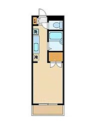 メイプルコート 4階1Kの間取り