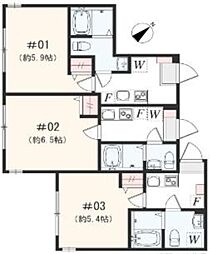 アザーレ・パッシオ矢部B 3階1Kの間取り