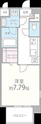 カサアスール 1Kの間取図画像