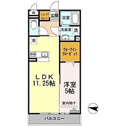sereno 黒田 3階1LDKの間取り