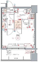 CREVISTA蒲田2 1Kの間取図画像