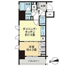 ライオンズ浅草橋ミレス 1DKの間取図画像