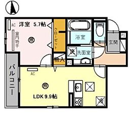 阪急神戸本線 武庫之荘駅 徒歩8分の賃貸アパート 1階1LDKの間取り