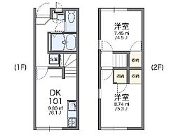 レオパレスプルミールラムタ 2DKの間取図画像