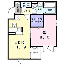 阪神本線 尼崎駅 徒歩14分の賃貸アパート 1階1LDKの間取り