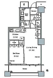 ザ・東京タワーズミッドタワー 11階1LDKの間取り