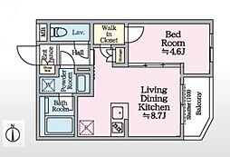 アイルグランデ赤羽 1階1LDKの間取り