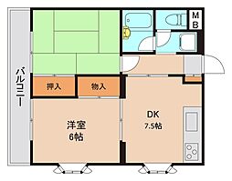 東京メトロ東西線 南行徳駅 徒歩11分の賃貸マンション 1階2DKの間取り