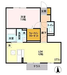 マ・メゾン 1階1LDKの間取り