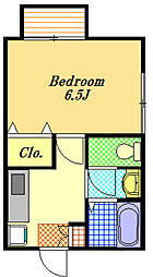 クレモンティーヌ・相之川 1階1Kの間取り
