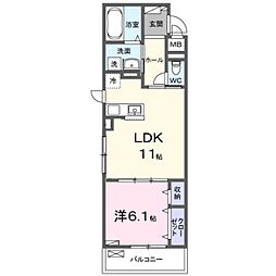 南海線 忠岡駅 徒歩15分の賃貸アパート 2階1LDKの間取り