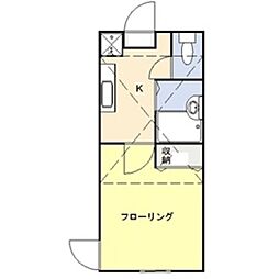 エクセルシア 1階1Kの間取り